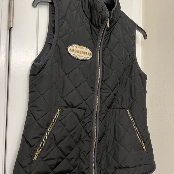 Old Navy• Black Quilted Lightweight Vest with Gold Zip-Up Pockets, Mens Size M - Picture 4 of 9